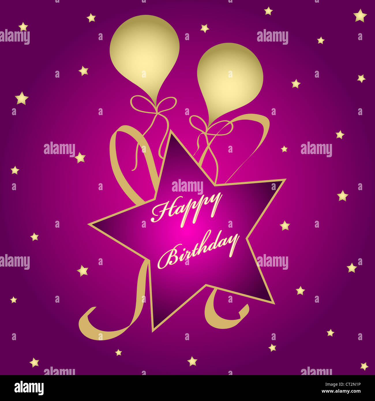 Les Etoiles Et Les Ballons Avec Joyeux Anniversaire Souhaits Photo Stock Alamy
