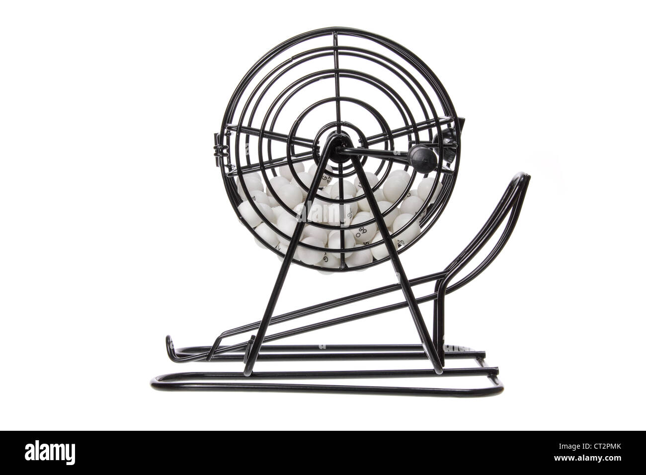 Cage à Bingo Complète Avec Boules Et Cartes - 1 à 90, Métal Et Carton, Rouge, Pour Fêtes Et Jeux Adultes