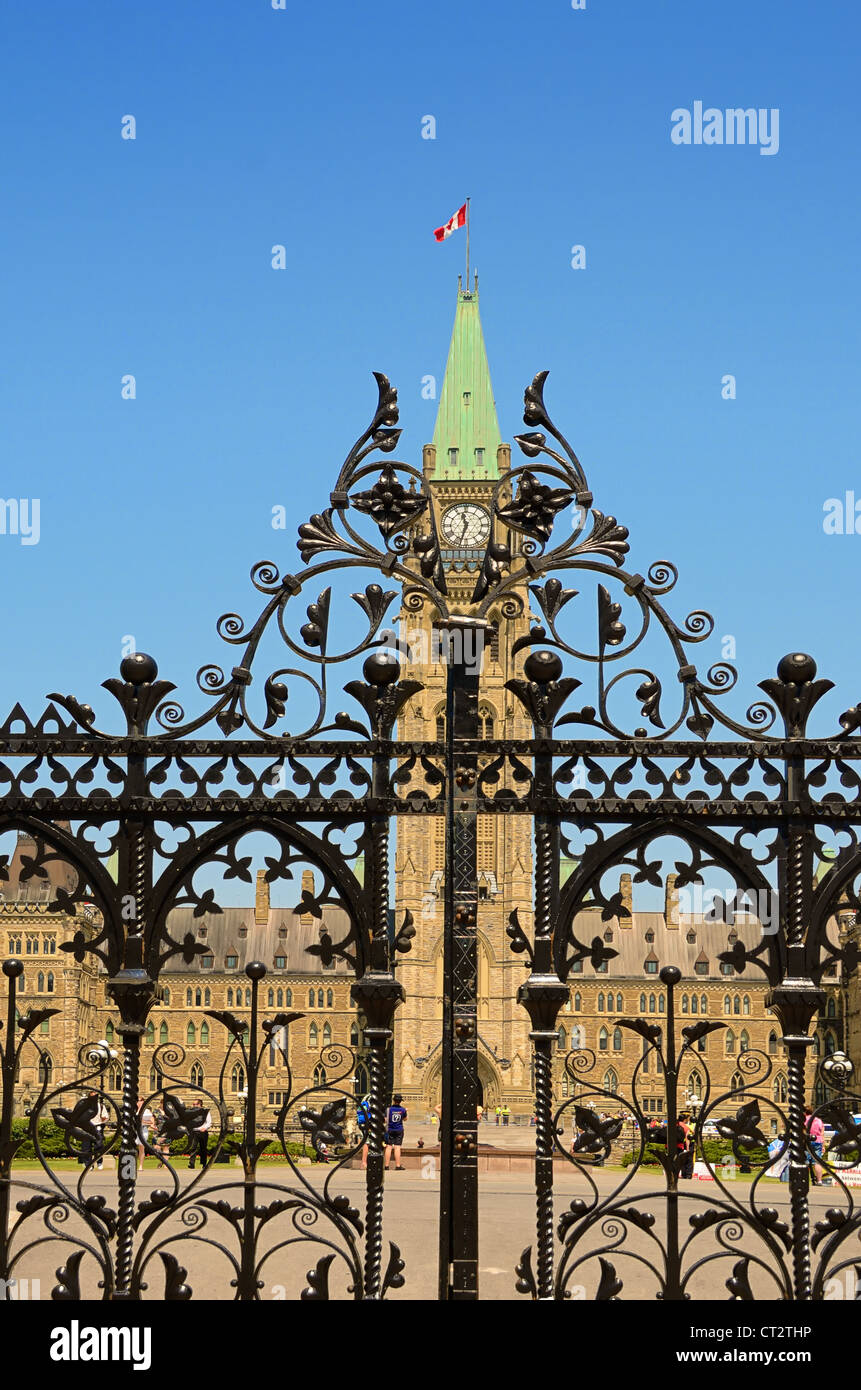 L'entrée principale menant à des édifices du Parlement du Canada à Ottawa au Canada. Banque D'Images