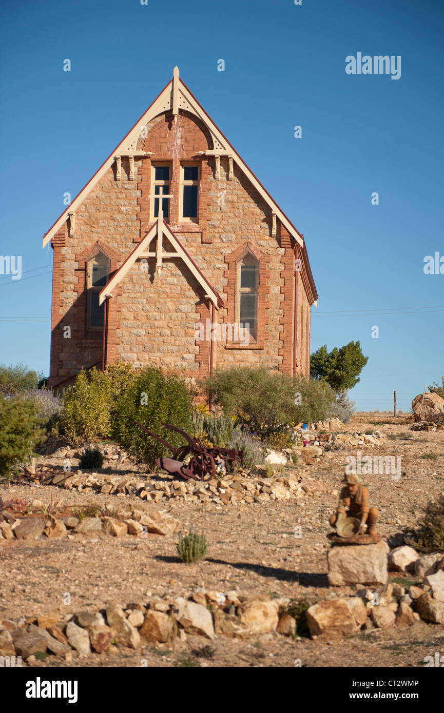 L'église catholique de l'ancien site minier et populaires dans Silverton emplacement film Outback Nouvelle Galles du Sud, Australie Banque D'Images