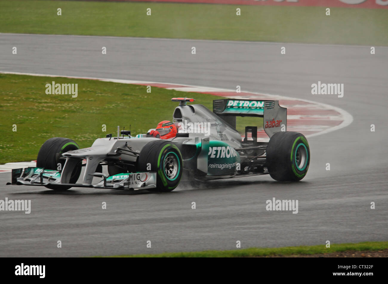 Michael Schumacher Silverstone 06-07-2012 La formule un vendredi la pratique. Banque D'Images