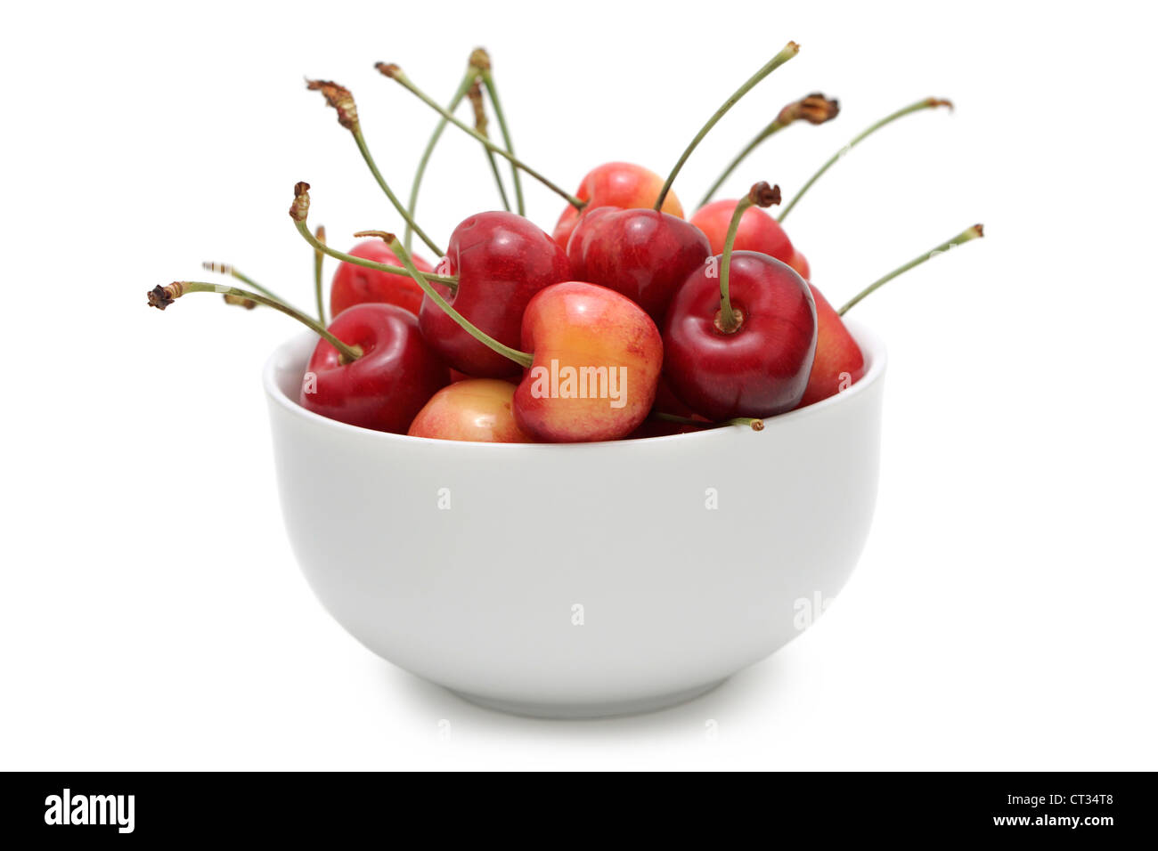 Les cerises dans un bol, Bol de cerises Rainier Banque D'Images