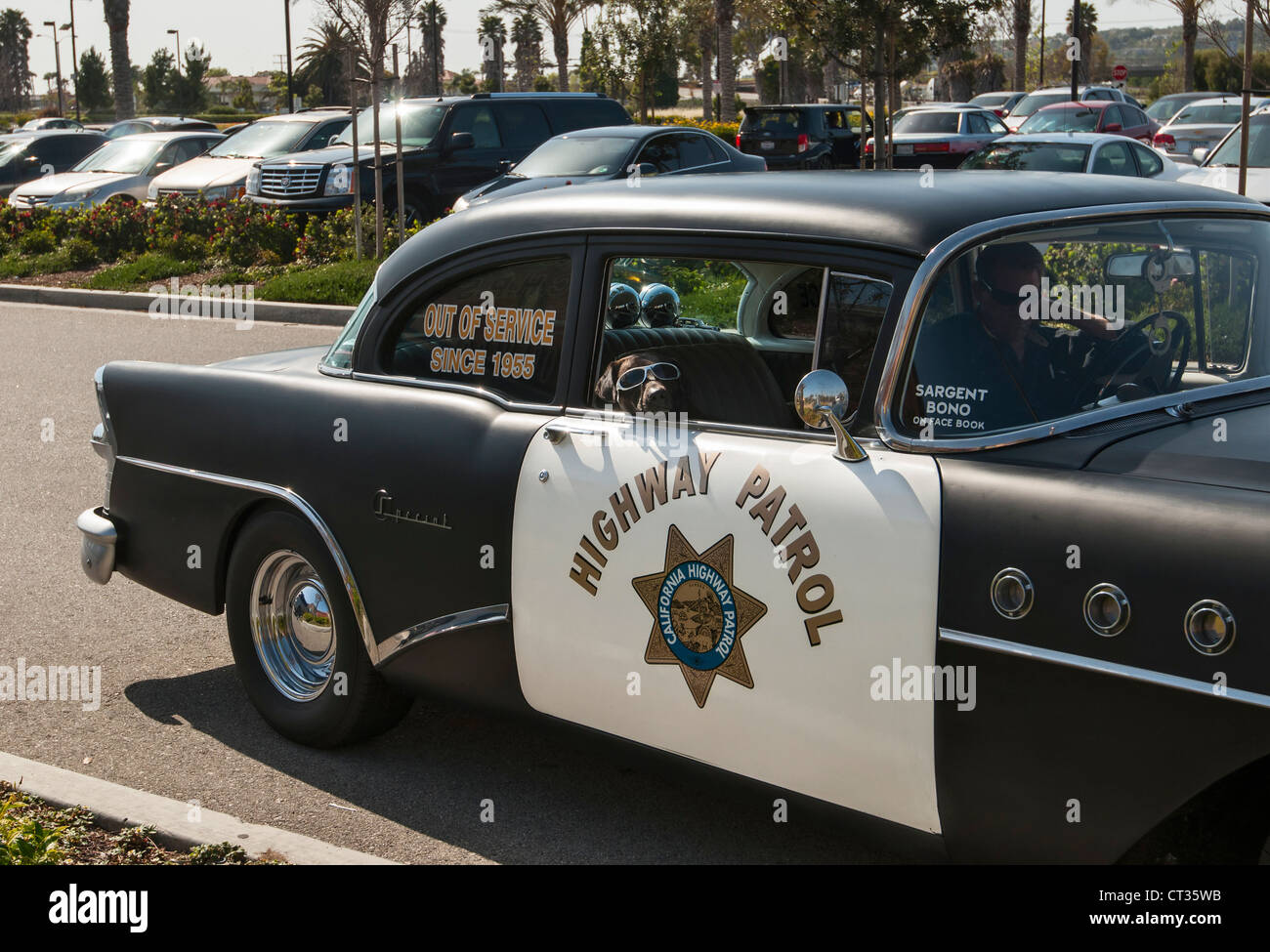 Un millésime 1955 Route de Buick voiture de patrouille. Banque D'Images