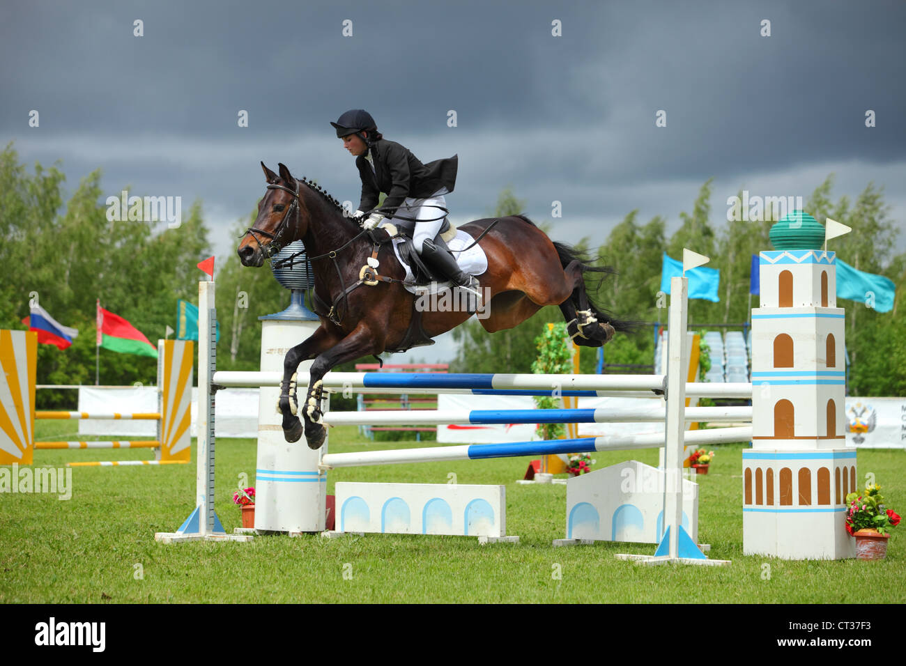 Equestrian Show Jumping Banque D'Images