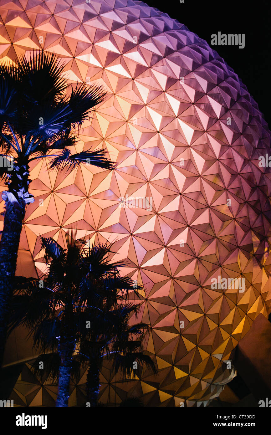 Spaceship Earth Ball à Epcot Center, Orlando Banque D'Images