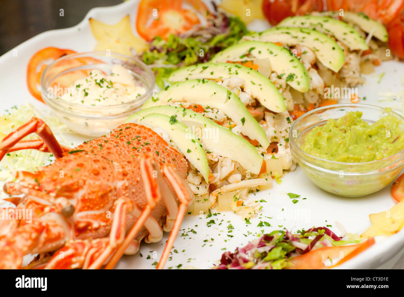 Salade de homard, avec avogado et Mayonnayse. Banque D'Images