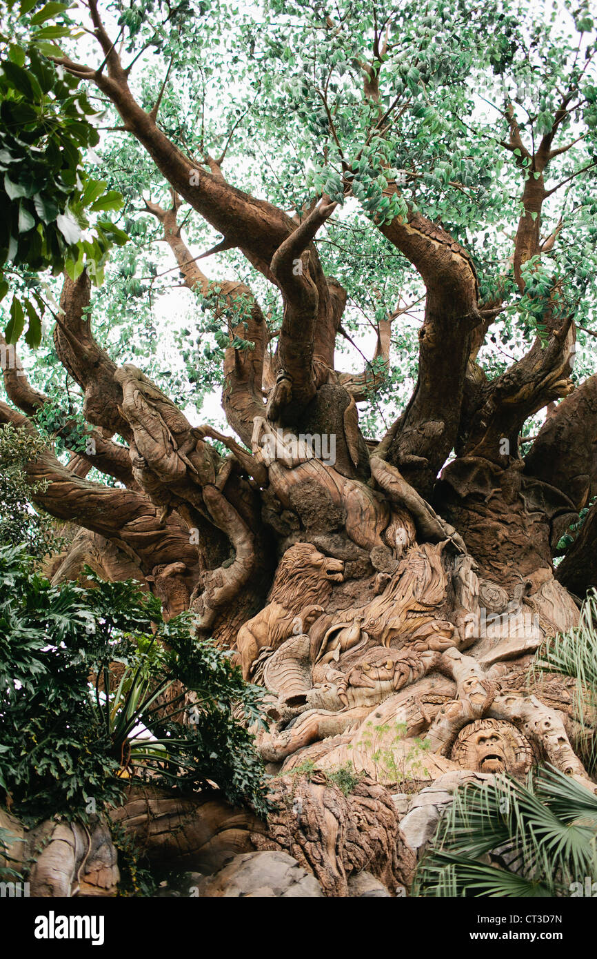 L'arbre de vie dans Animal Kingdom, Disney World, Orlando, Floride Banque D'Images