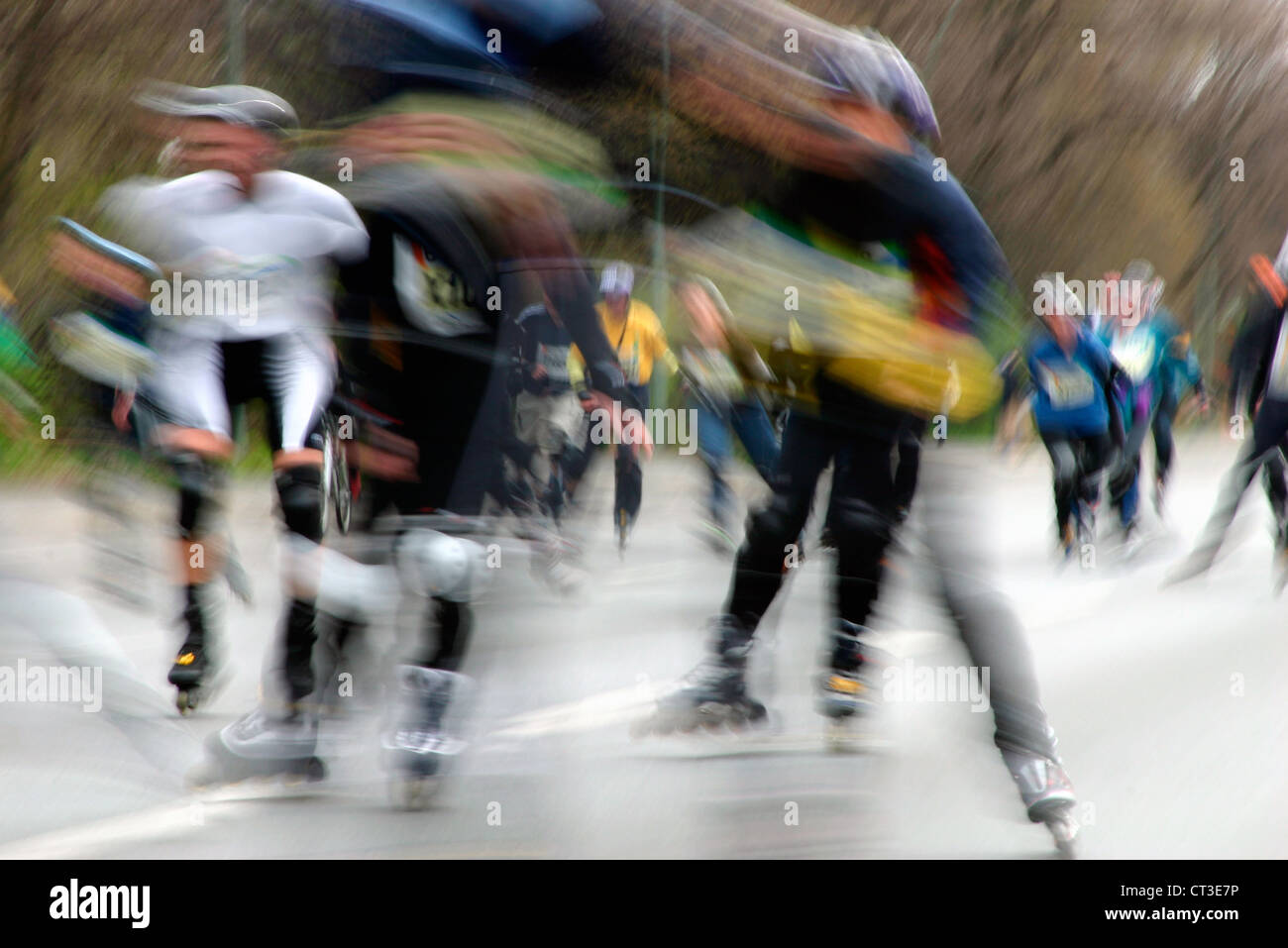 Les patineurs marathon de Berlin Banque D'Images