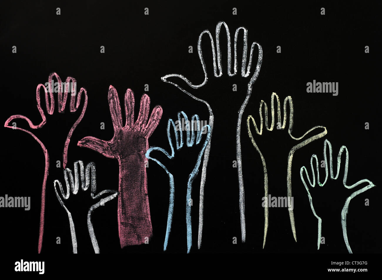 Blackboard chalk board tableau noir texture panneau d'écriture blanche utilisée l'enseignement d'apprentissage connaissances grunge de l'écriture manuscrite Banque D'Images