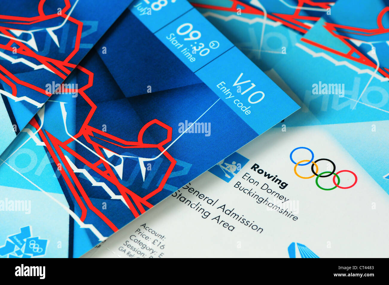 Billets d'aviron des Jeux Olympiques de 2012 à Londres Banque D'Images