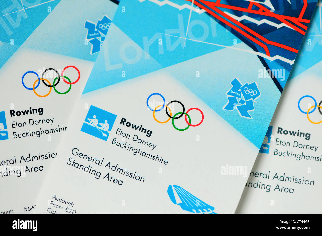Billets d'aviron des Jeux Olympiques de 2012 à Londres Banque D'Images