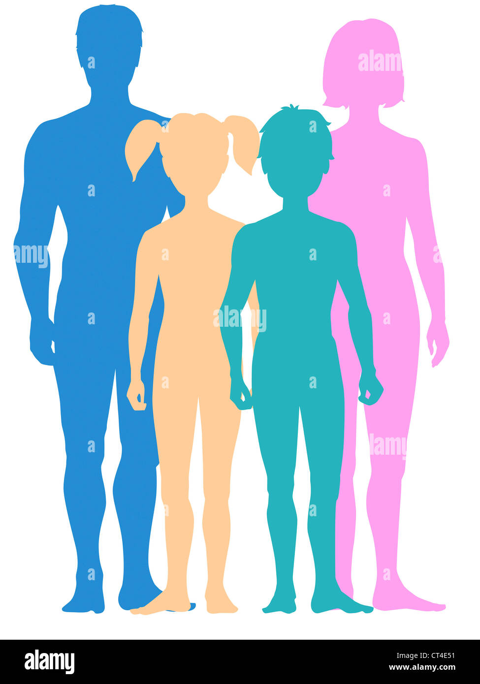 SILHOUETTE D'UNE FAMILLE Banque D'Images