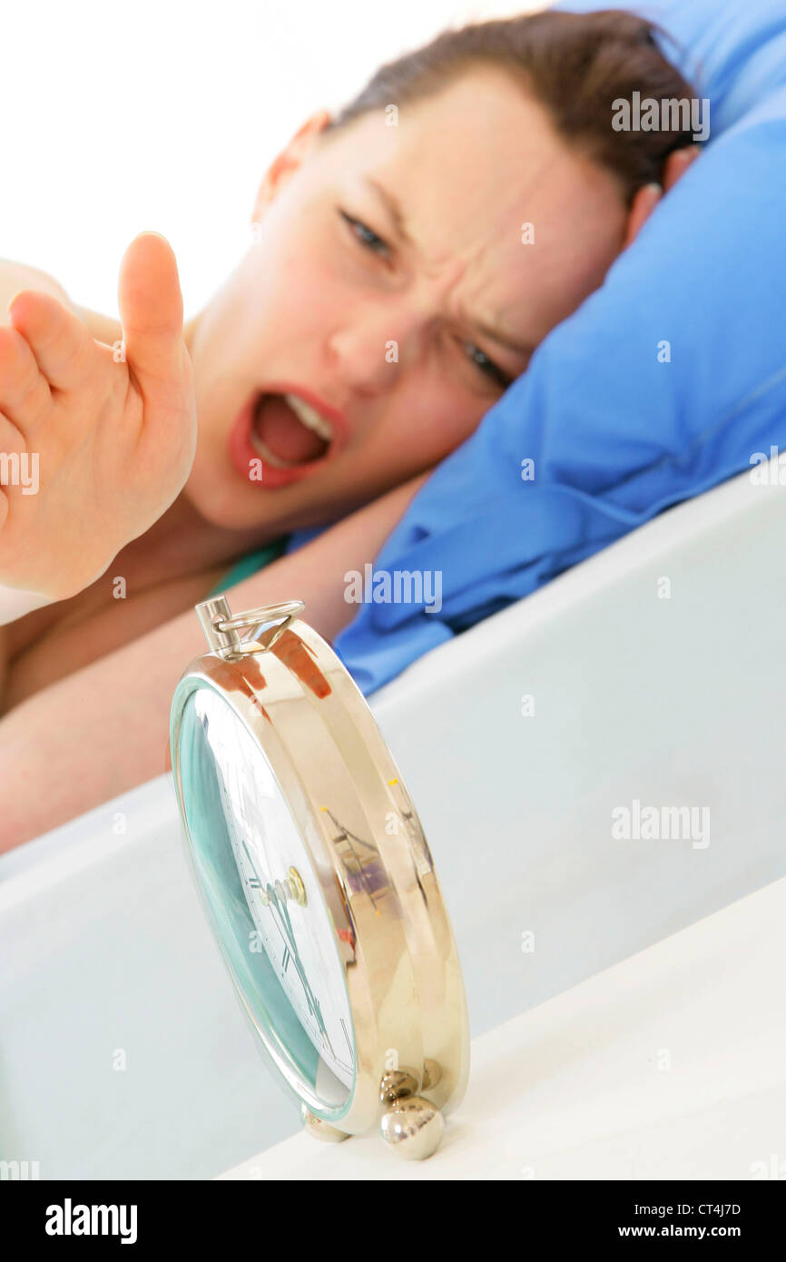 Femme avec l'Insomnie Banque D'Images