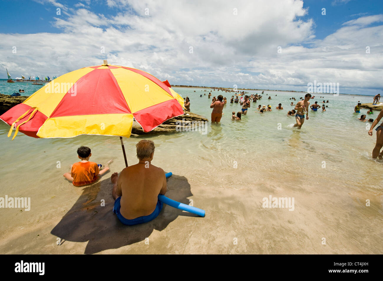 Brésil, Pernambuco, Porto de Galinhas, scène de plage Banque D'Images