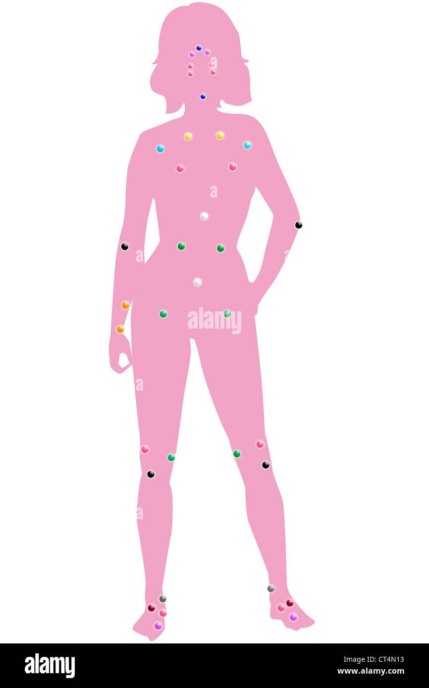 L'acupressure, ILLUSTRATION Banque D'Images