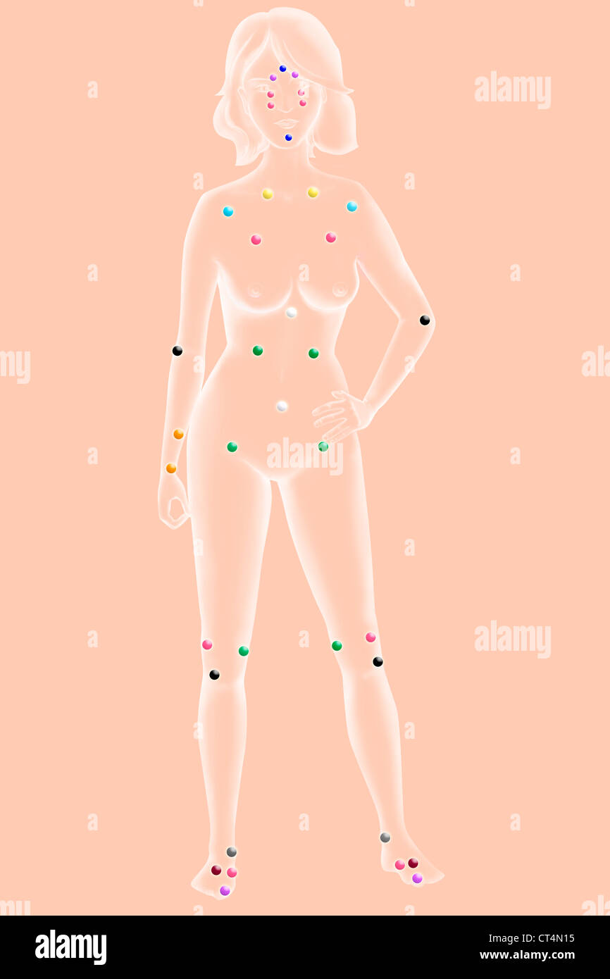 L'acupressure, ILLUSTRATION Banque D'Images