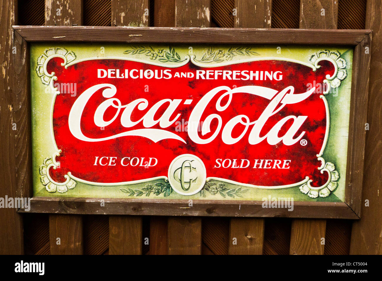 Vintage coca cola enseigne publicitaire Banque D'Images