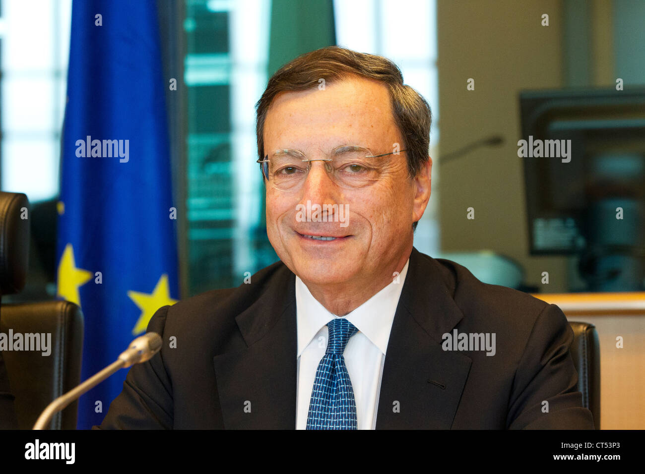 Le président Mario Draghi BCE Banque centrale européenne Banque D'Images