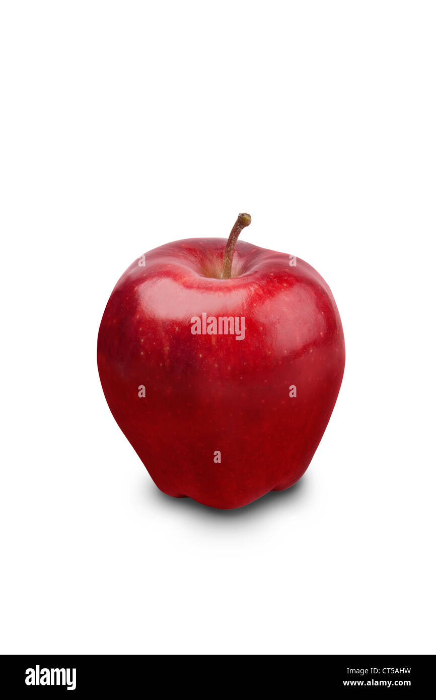 Pomme Rouge isolé sur blanc. Banque D'Images