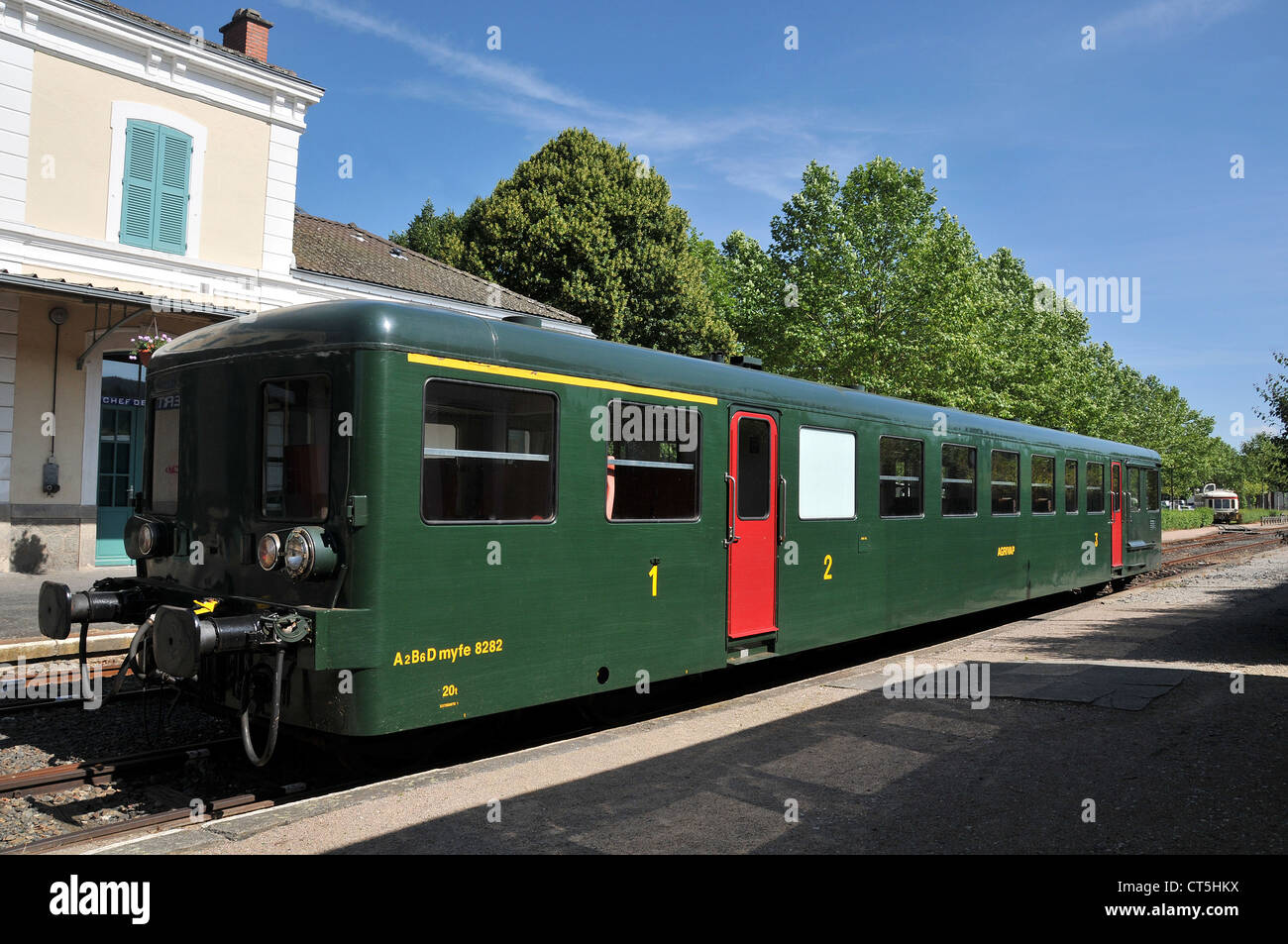 Vieux wagon passagers Ambert Auvergne France Banque D'Images