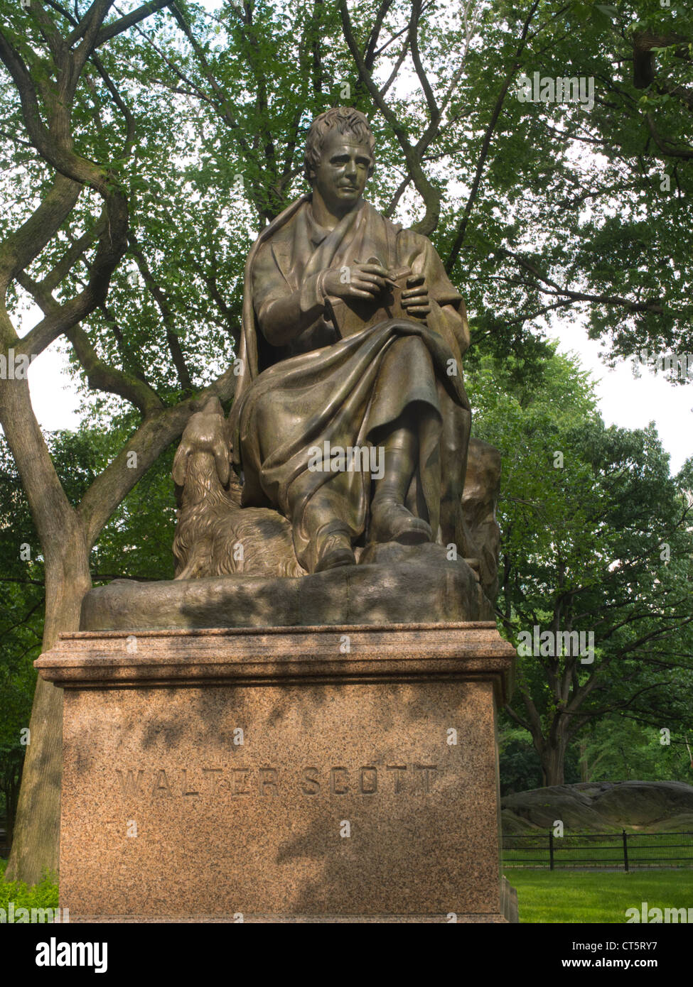 Walter Scott Sculpture Central Park à Manhattan New York Banque D'Images