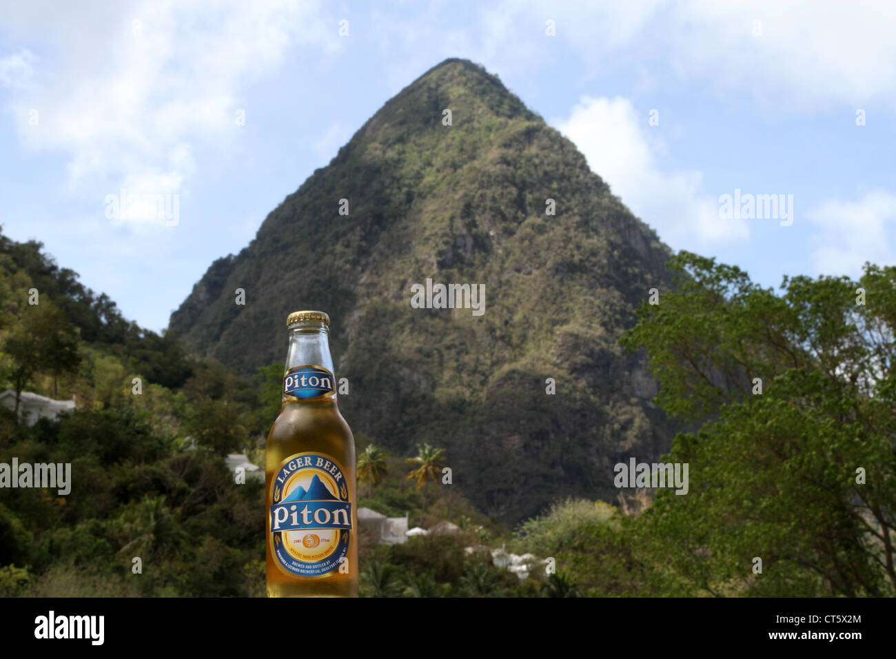 Piton de la bière au Pitons St Lucia Banque D'Images