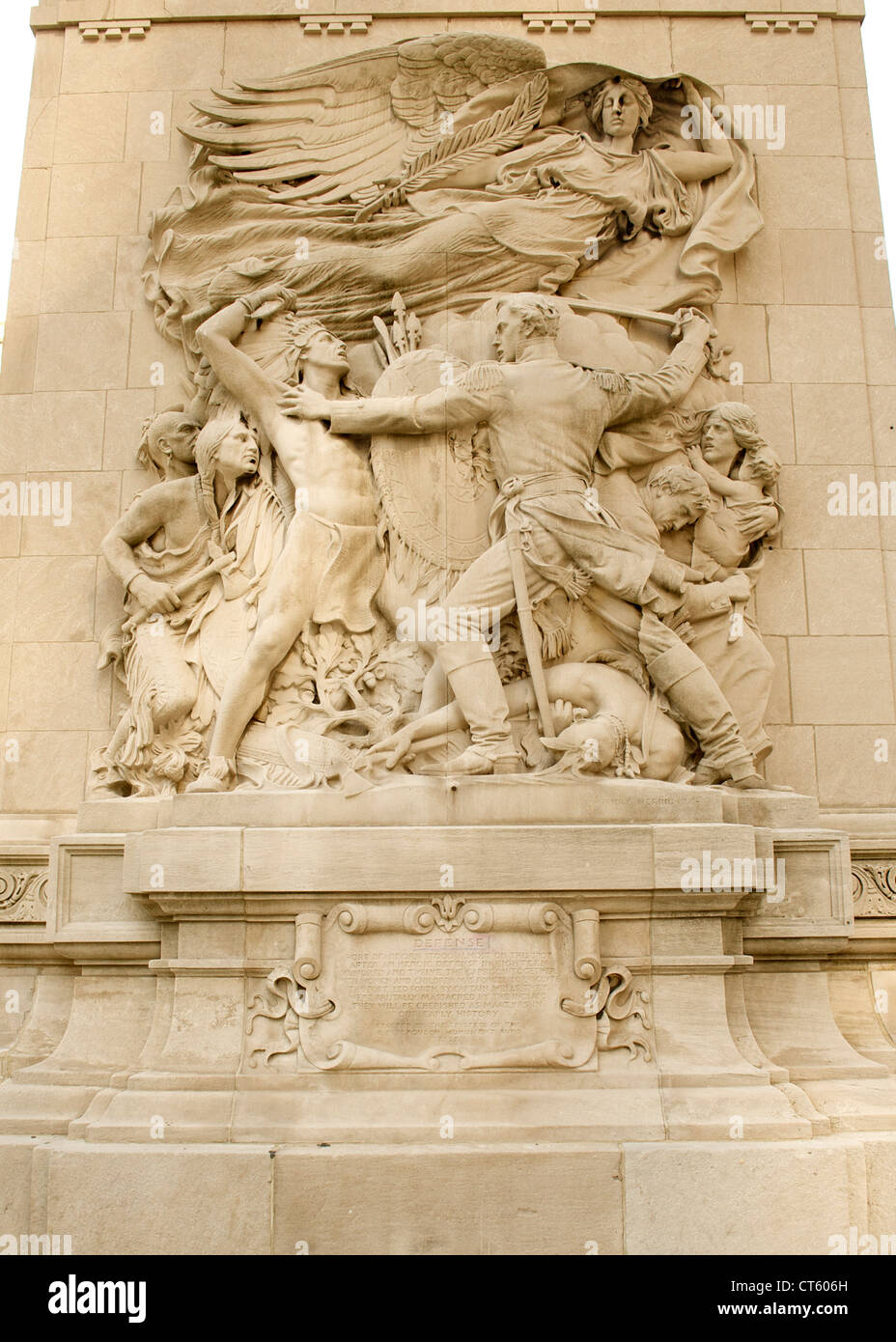 Détail de la sculpture décorative sur le pont de l'Avenue Michigan à Chicago, Illinois, USA. Banque D'Images