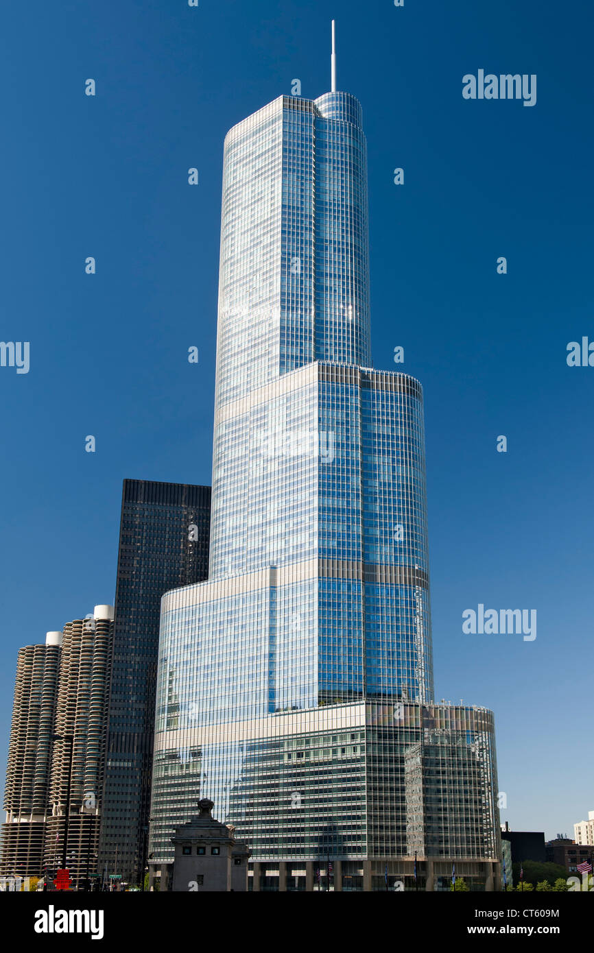Les 90 étages Trump Tower à Chicago, Illinois, USA. Banque D'Images