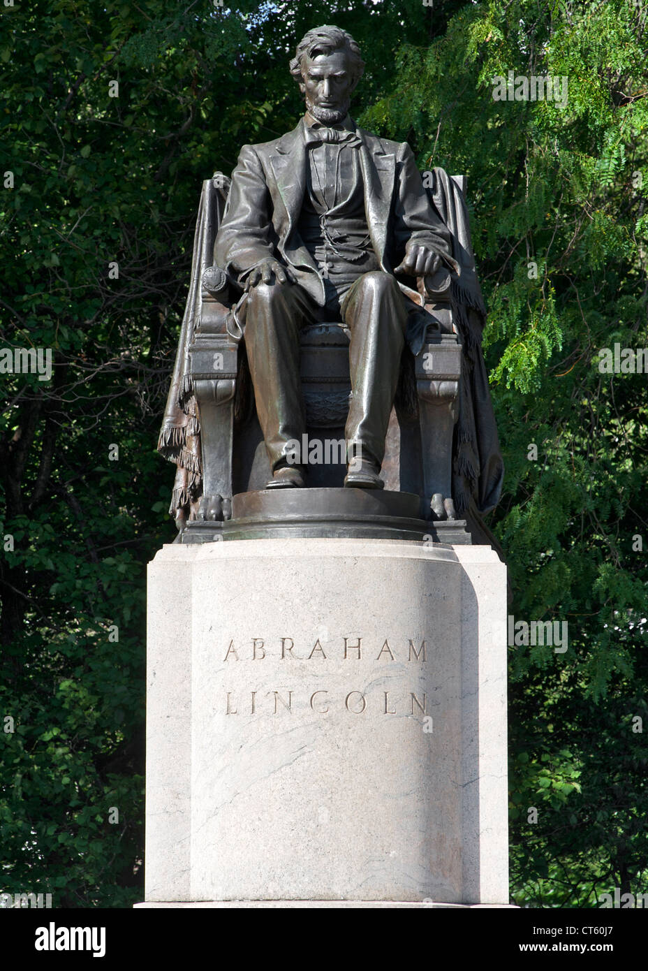 Lincoln assis sculpture à Grant Park à Chicago, Illinois, USA Banque D'Images