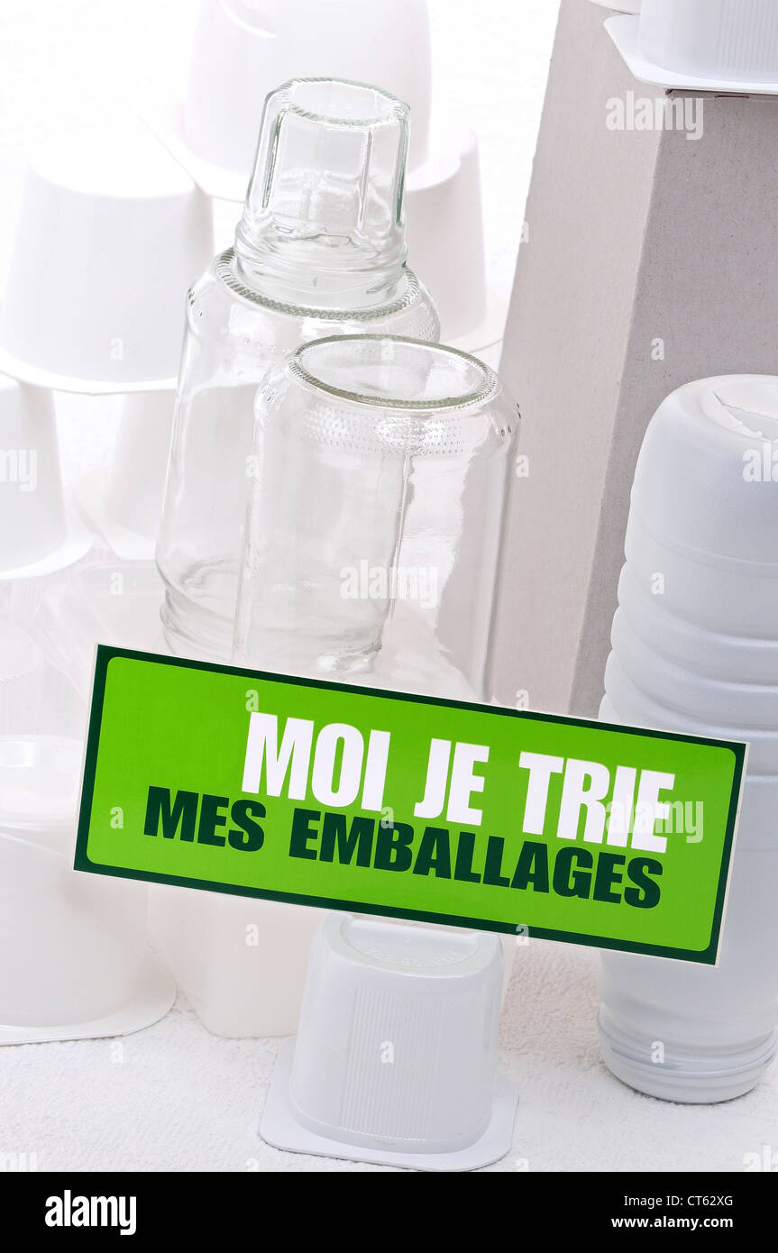 TRI DES DÉCHETS Banque D'Images