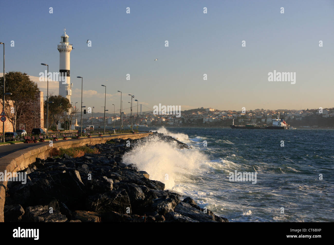 Phare d'Ahirkapi, Segalio Point, Istanbul, Turquie Banque D'Images