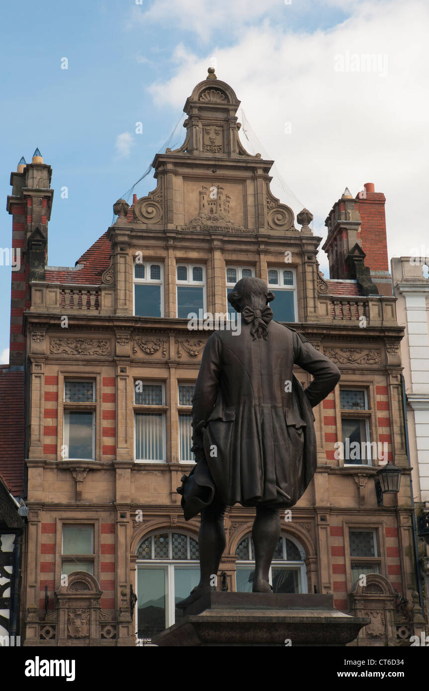 Statue de Clive de l'Inde donne de la place dans le centre de Shrewsbury, Shropshire Banque D'Images