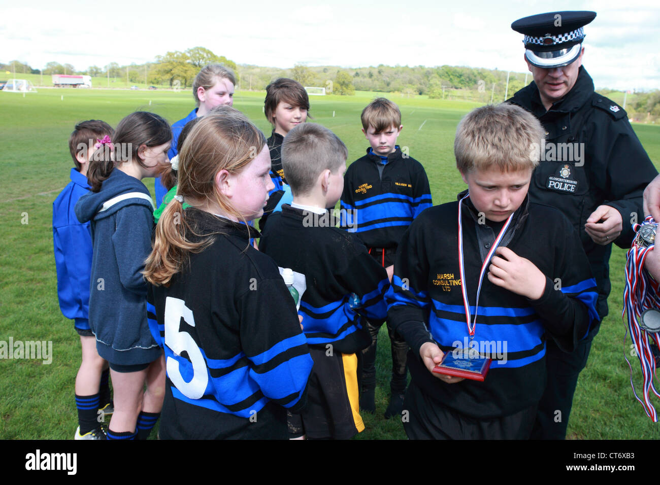 Tag Rugby festival organisé par le Gloucestershire Constabulary Banque D'Images