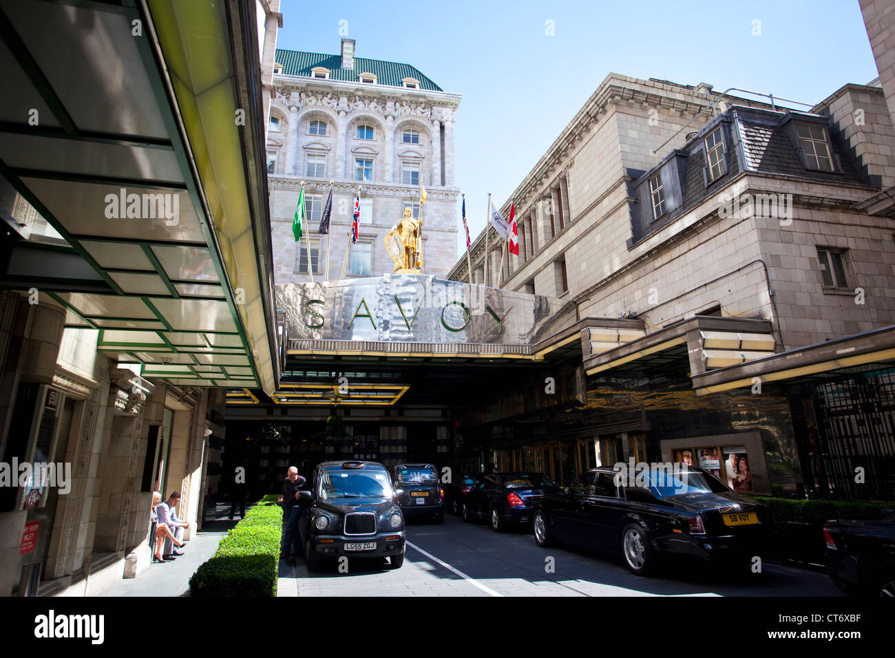 Savoy Hotel, Savoy Court, Strand, Londres, Angleterre, Royaume-Uni Banque D'Images