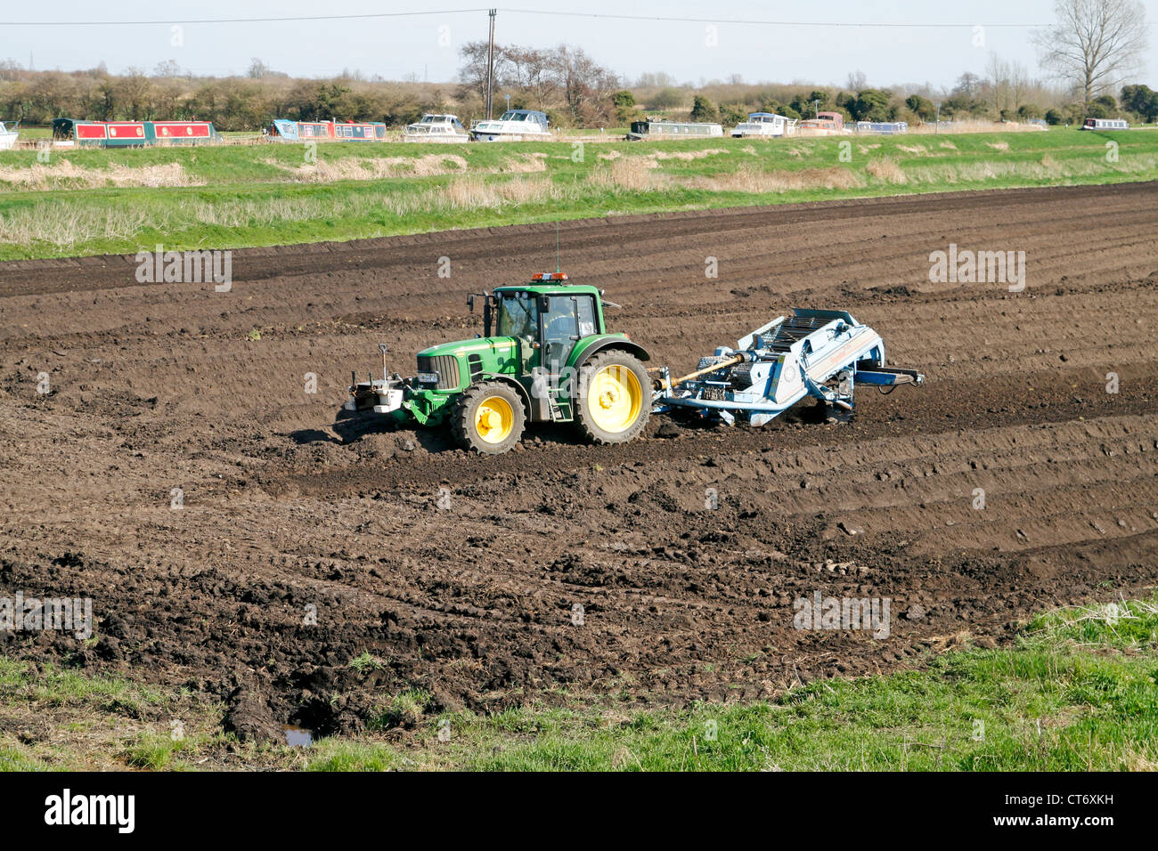Tracteur agricole Fenland Upware Cambridgeshire Angleterre Banque D'Images
