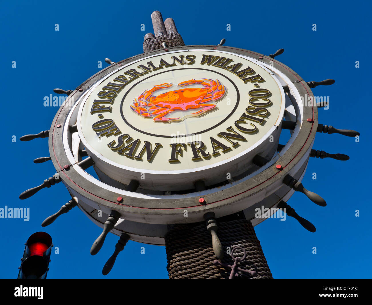 Fisherman's Wharf Embarcadero signe à l'entrée du Fisherman's Wharf Pier 39 San Francisco California USA Banque D'Images