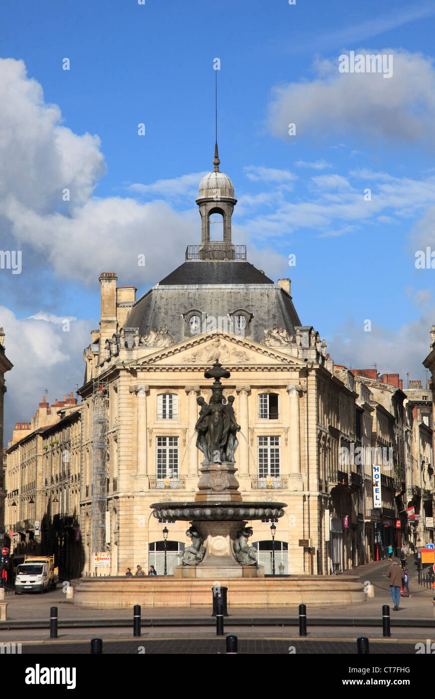 France, Aquitaine, Bordeaux, Place de la Bourse, Banque D'Images