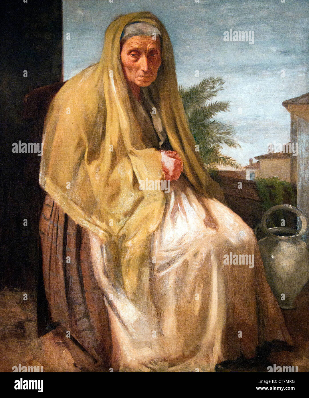 La vieille femme italienne 1857 Edgar Degas 1834-1917 France French Banque D'Images