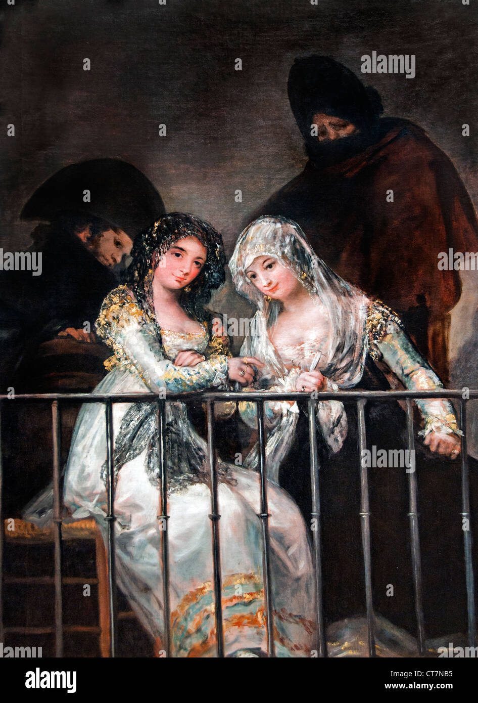 Majas sur un balcon attribuées à Goya (Francisco de Goya y Lucientes 1746 - 1828 Espagnol Espagne Banque D'Images