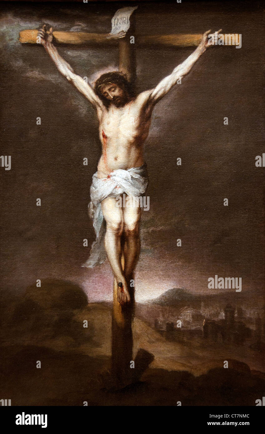 La Crucifixion par Bartolomé Estebán Murillo 1617 - 1682 Espagnol Espagne Banque D'Images