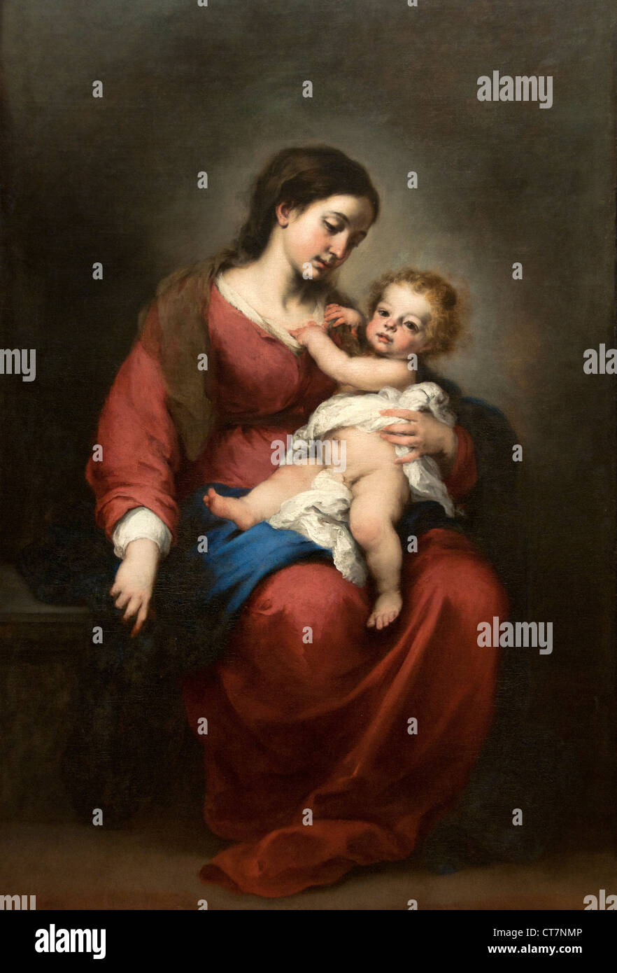 La Vierge et l'enfant 1670 par Bartolomé Estebán Murillo Espagne Espagnol Banque D'Images