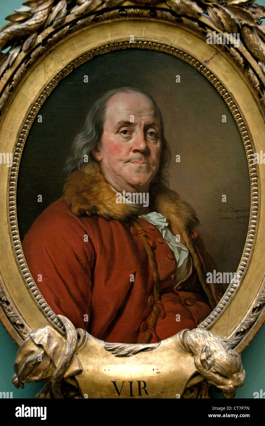 Benjamin Franklin (1706-1790) Président United States of America 1778 Pierre Duplessis 1725-1802 Français France Banque D'Images
