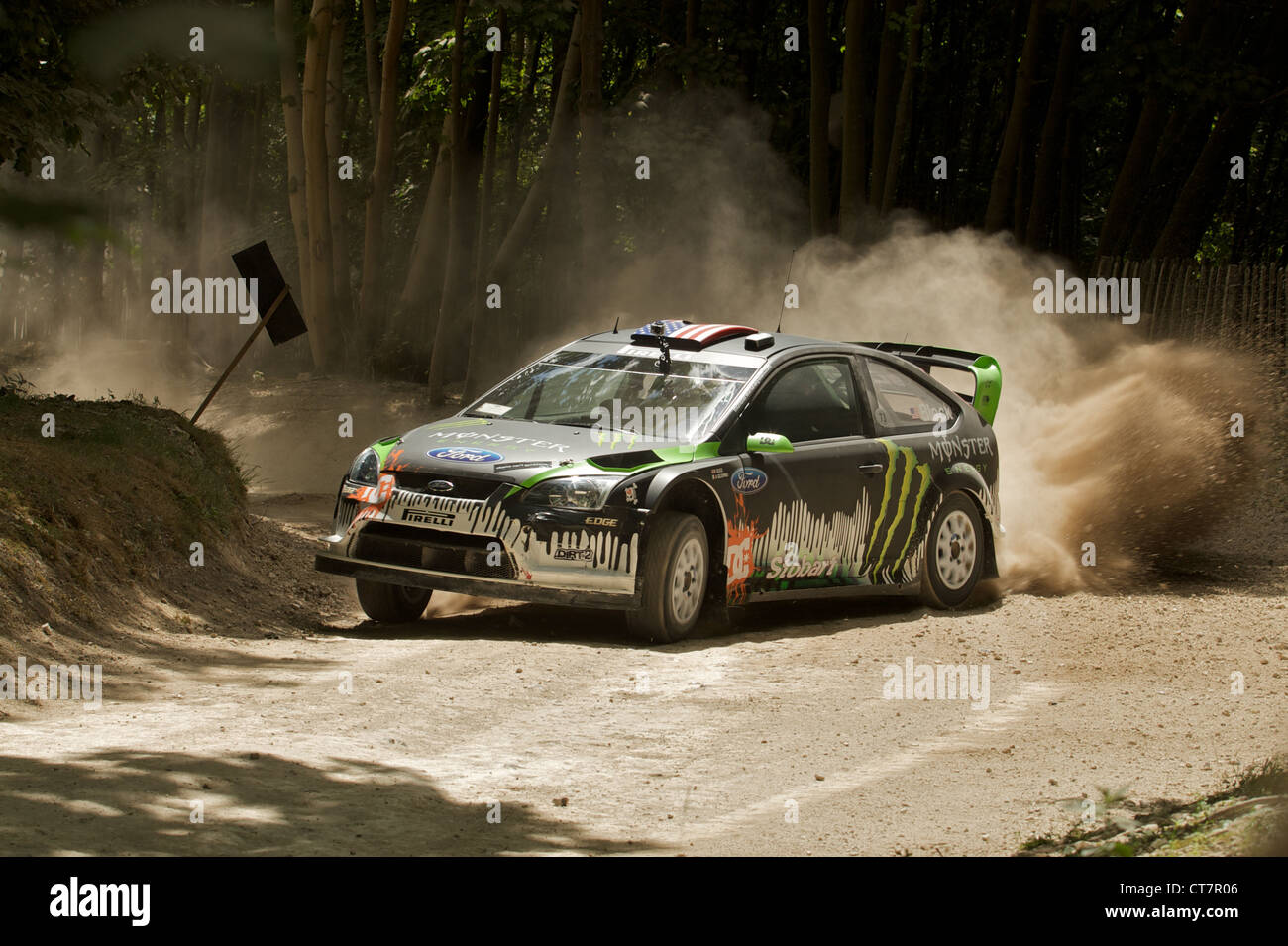 Ken Block fait concurrence à l'étape de rallye à l'Goodwood Festival of Speed 2010. © Jonathan Stokes, 2010 affirme les droits moraux. Banque D'Images