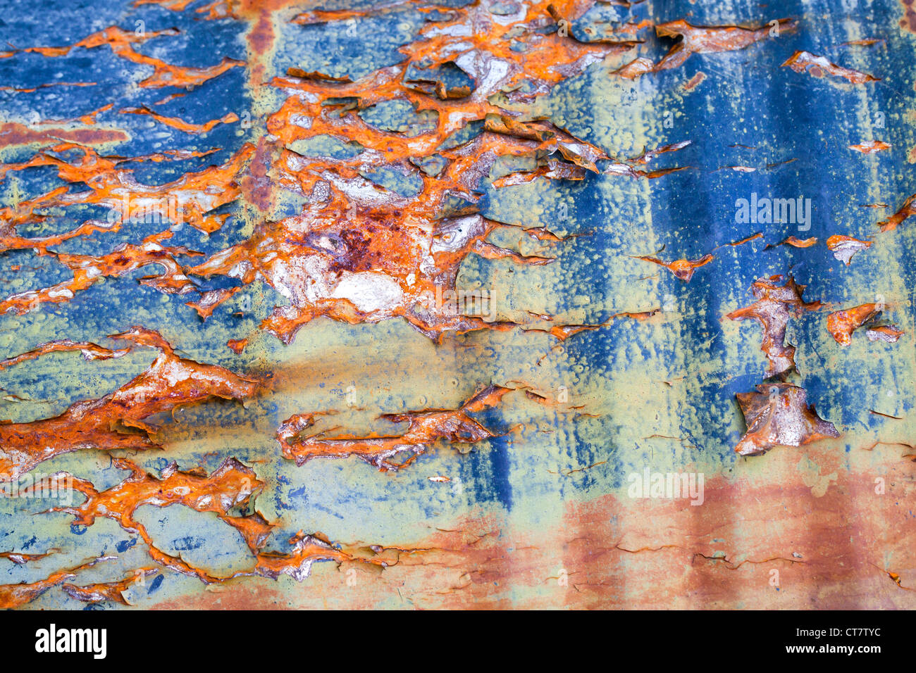 Rouille et peinture détaillée surface métal texture de fond abstrait Banque D'Images