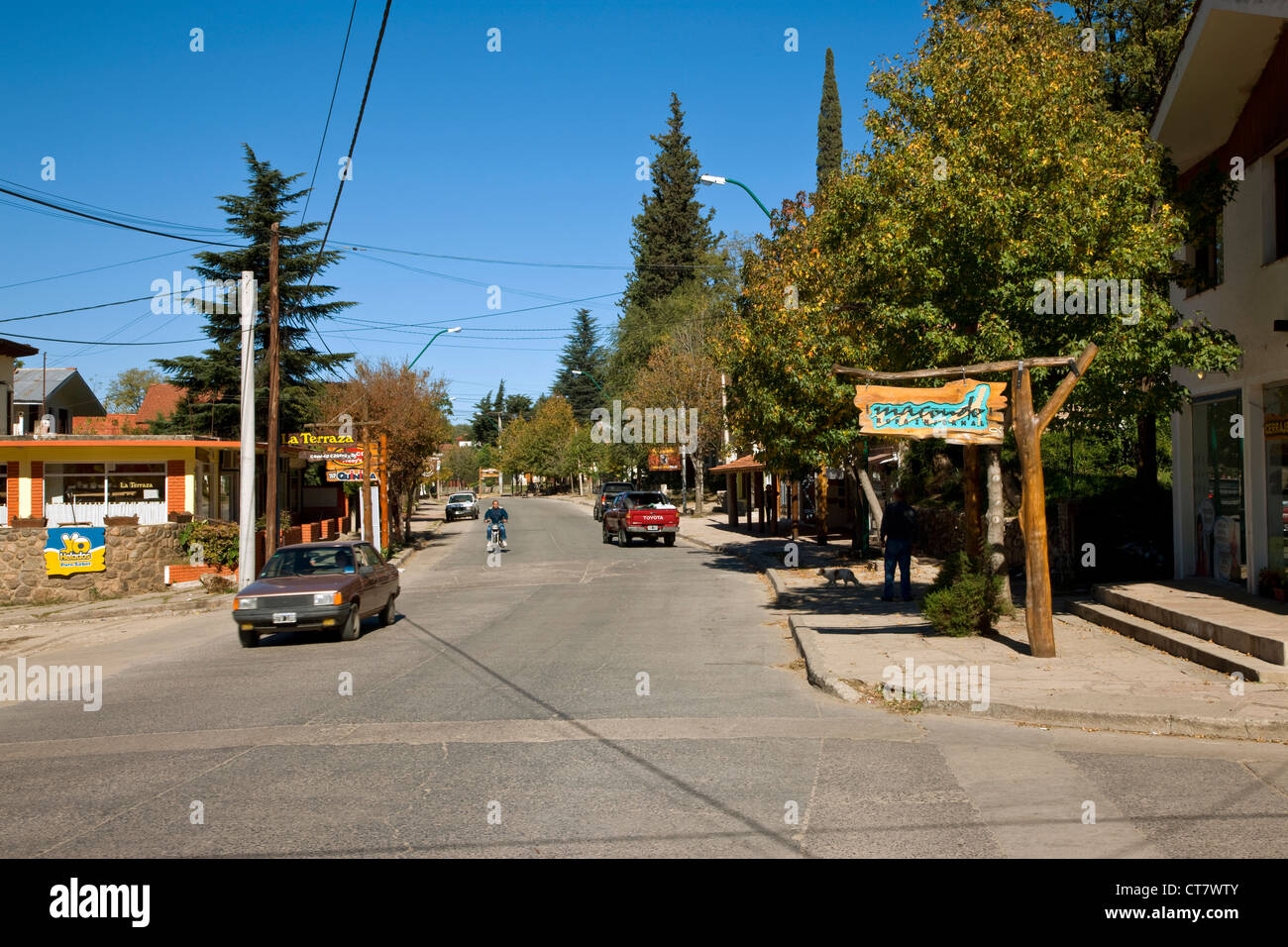 Scène de rue général avec boutiques de style allemand Banque D'Images