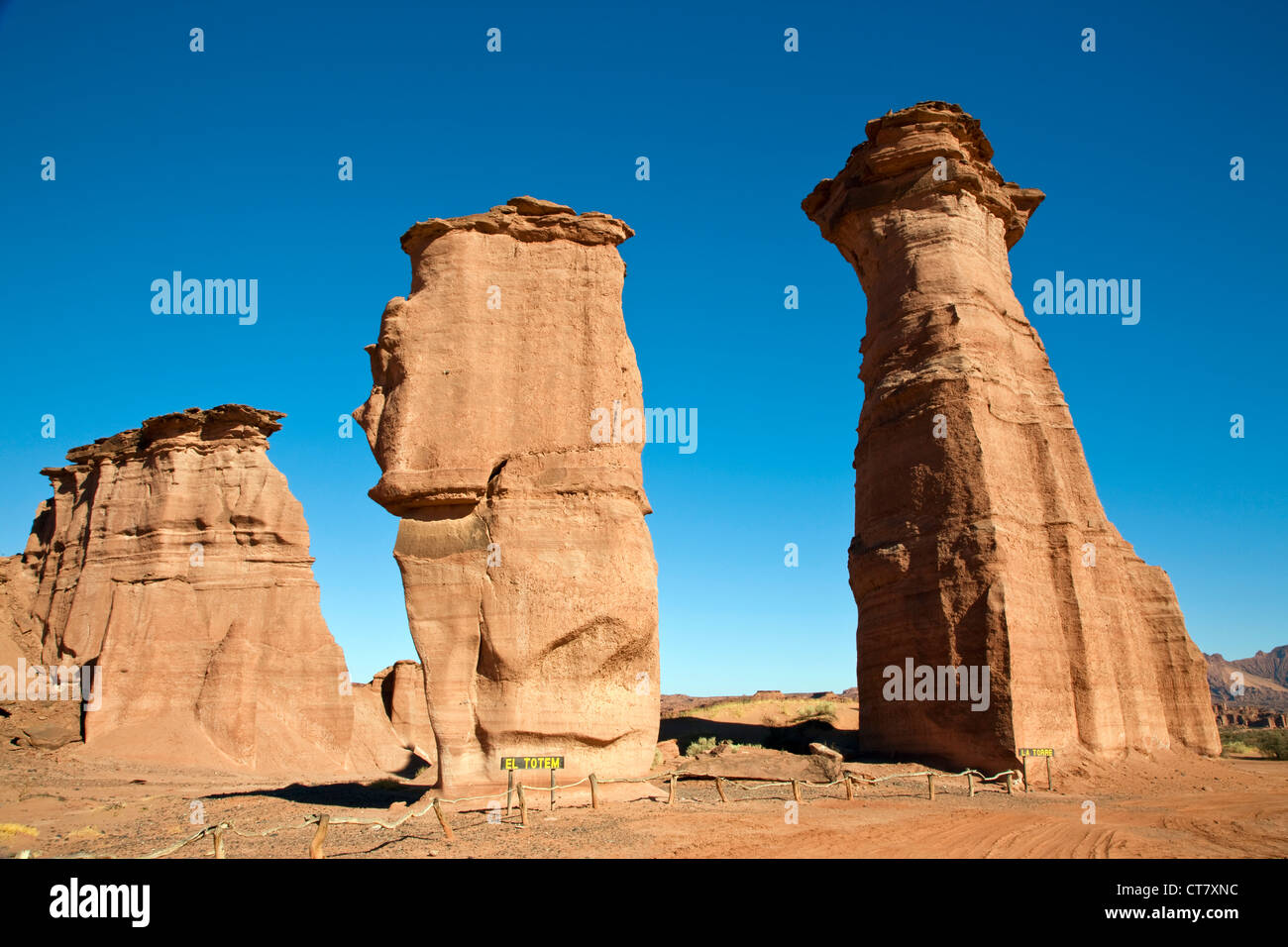 Formations rock connu comme La Torre et El Totem à la Ciudad Perdida Banque D'Images