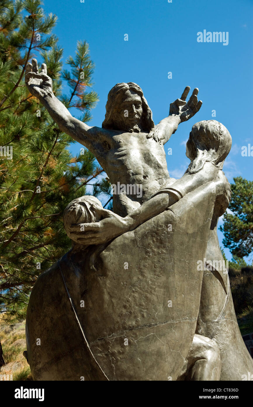 Sculptures Via Christi à Cerro de La Cruz Banque D'Images