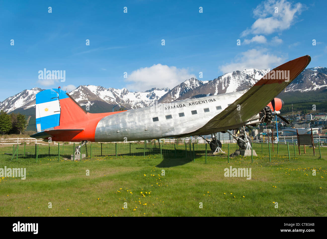 Avion DC-3 Cabo de Hornos, Ushuaia, Patagonie, Argentine, Fireland Banque D'Images