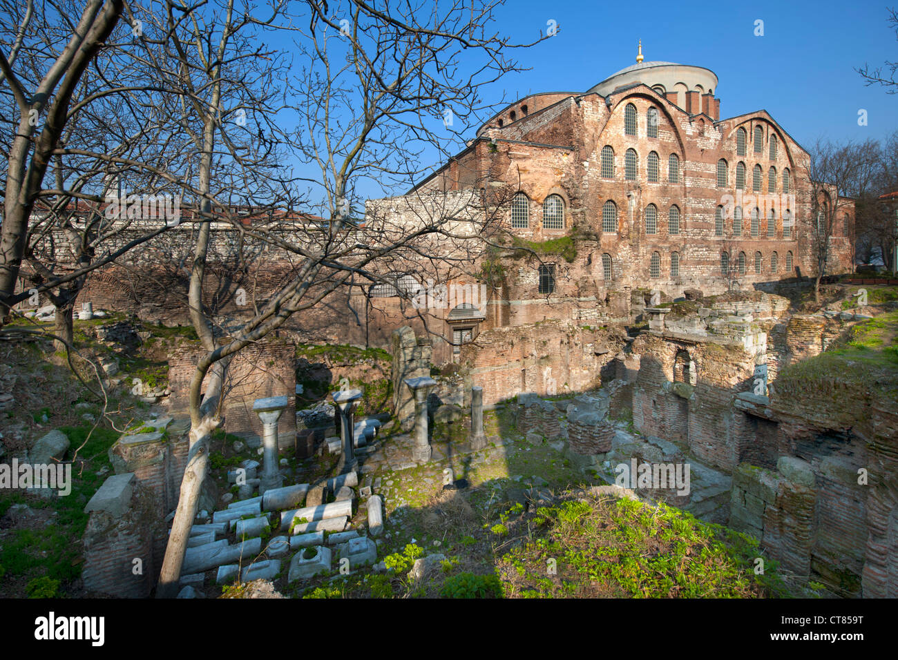 Turquie, Istanbul, Sultanahmet, Topkapi Saray, Irenenkirche ertsen im Hof Topkapi Saray des. Banque D'Images