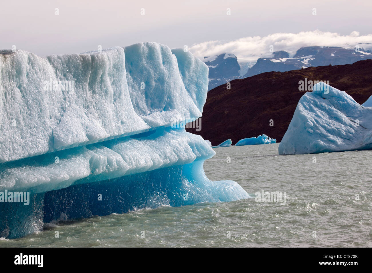 Les icebergs bloquant la Brazo Upsala en Lago Argentino Banque D'Images